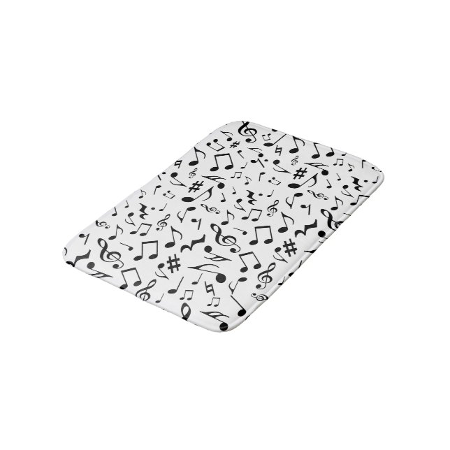 Tapis De Bain Notes de musique noire classique et simple sur le  (Angle)