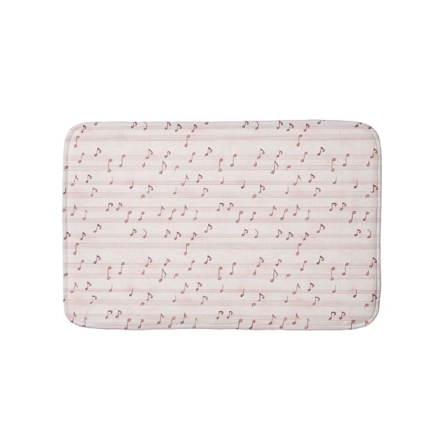 Tapis De Bain Notes de musique rose brun rose  (Devant)