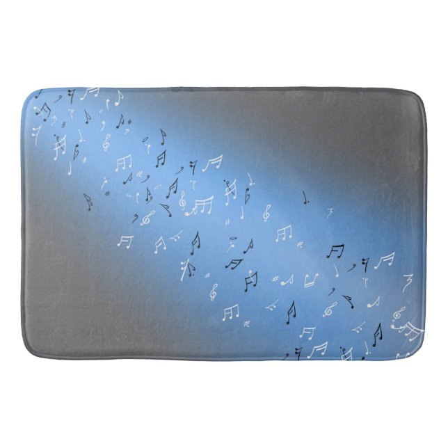 Tapis De Bain Notes musicales Bleu Lune Bain Mat (Devant)
