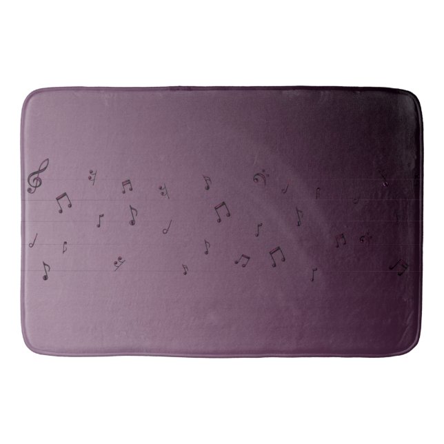 Tapis De Bain Notes musicales Mauve Bath Mat (Devant)