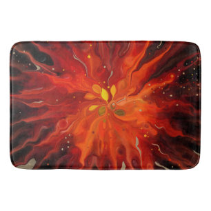 Tapis De Bain Noyau Cramoisi – Explosion d'Énergie Abstraite Ard