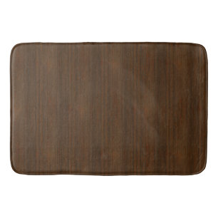 Tapis De Bain Noyer foncé Brown Bambou en bois Grain Look