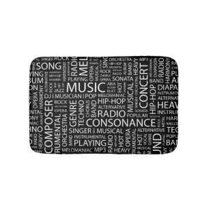 Tapis De Bain Nuage de mot de motif de MUSIQUE