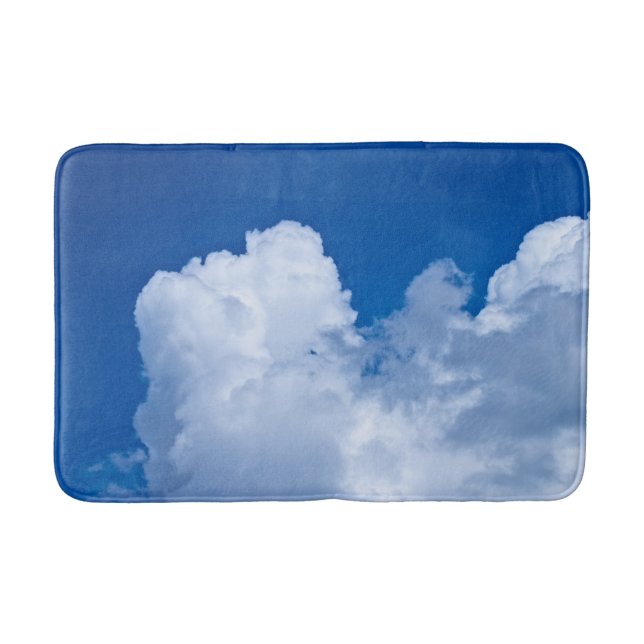 Tapis De Bain Nuages bouffants blancs dans le ciel bleu (Devant)