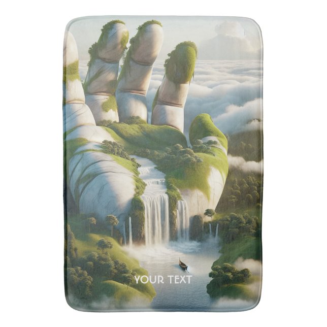 Tapis De Bain Nuages De Forêt À Mer Imaginaire (devant Vertical)