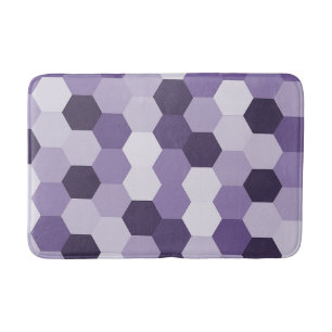 Tapis De Bain Nuances classiques de Lavendar Hexagonal Géométriq