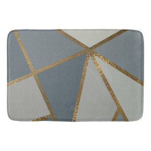 Tapis De Bain Nuances de gris et bronze doré Géométrique Chic Sa