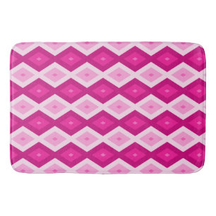 Tapis De Bain Nuances de motif de diamant fuchsia