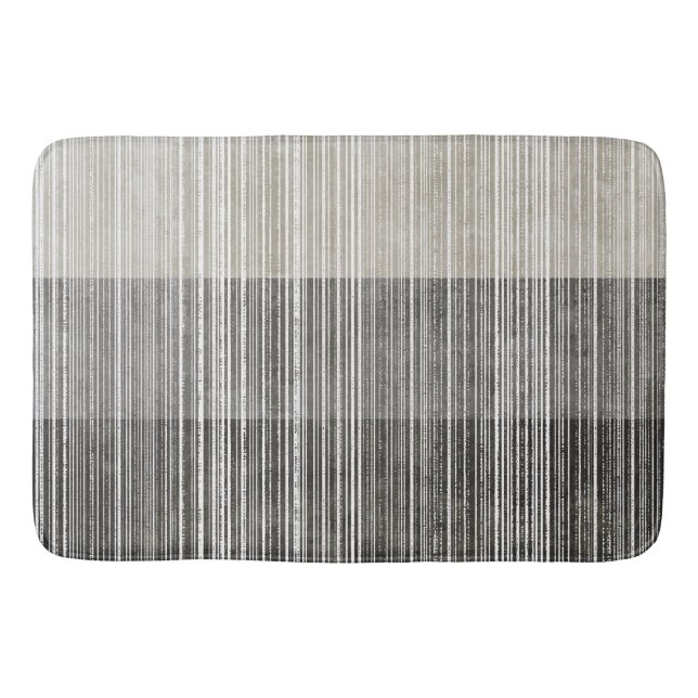 Tapis De Bain Nuances de Motif rayé gris (Devant)