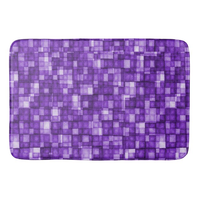 Tapis De Bain Nuances de tuiles de mosaïque d'aquarelle de (Devant)