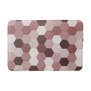 Tapis De Bain Nuances modernes de rouge Brown Hexagonal géométri