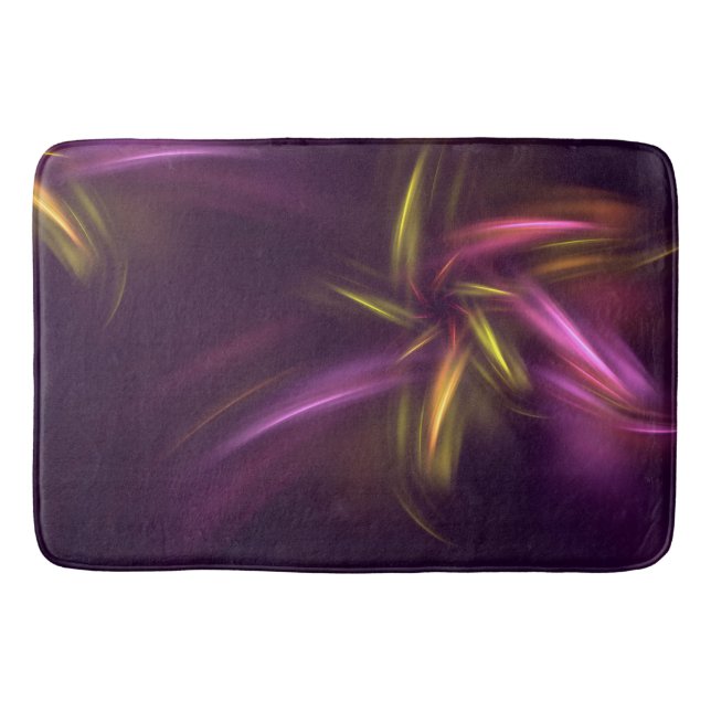 Tapis De Bain Nuances violettes Imaginaire Abstrait de fleurs (Devant)