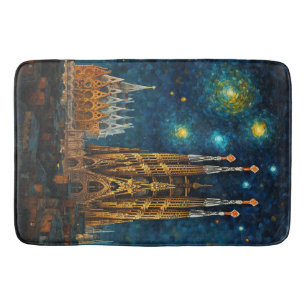 Tapis De Bain Nuit Catalan Starry Gaudí rencontre Van Gogh