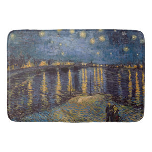 Tapis De Bain Nuit étoilée sur le Rhône par Vincent Van Gogh
