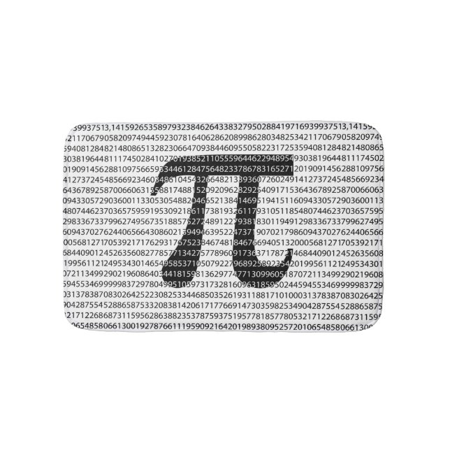 Tapis De Bain Numéro noir d'origine pi jour symbole mathématique (Devant)