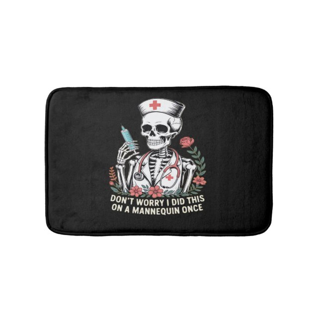 Tapis De Bain Nurse Skeleton Plaisanterie Humour Halloween Essen (Devant)