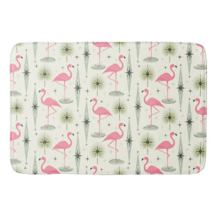 Tapis De Bain Oasis atomique avec Flamants roses roses II