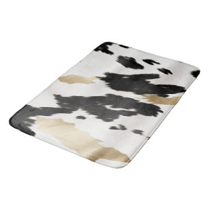 Tapis De Bain Occidental Noir Blanc Glam Or Cowhal