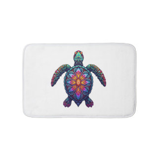 Tapis De Bain Ocean Animal Tie Dye Tribal Sea Animal Maori Turtl