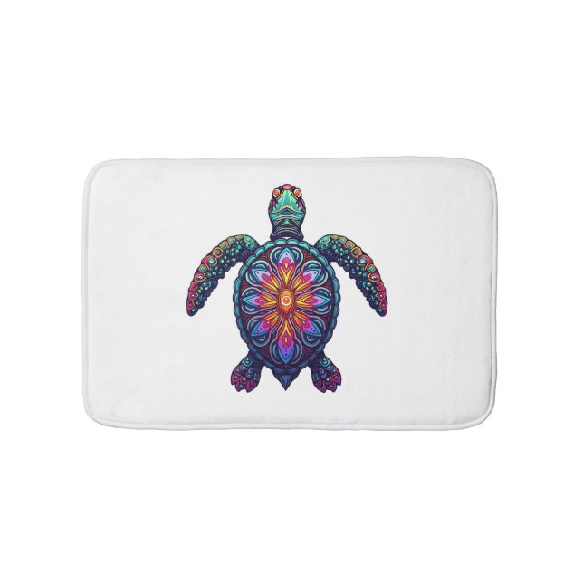 Tapis De Bain Ocean Animal Tie Dye Tribal Sea Animal Maori Turtl (Devant)