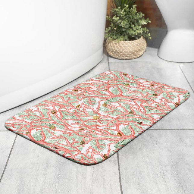 Tapis De Bain Ocean Coral Branches Motif de plage (Créateur téléchargé)