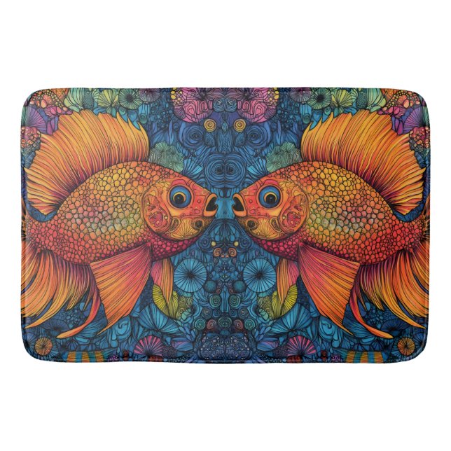 Tapis De Bain Océan de poisson Whimsical (Devant)