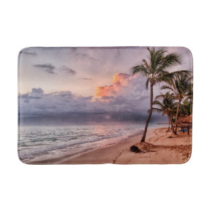 Tapis De Bain Ocean Waves Sandy Beach Sunset