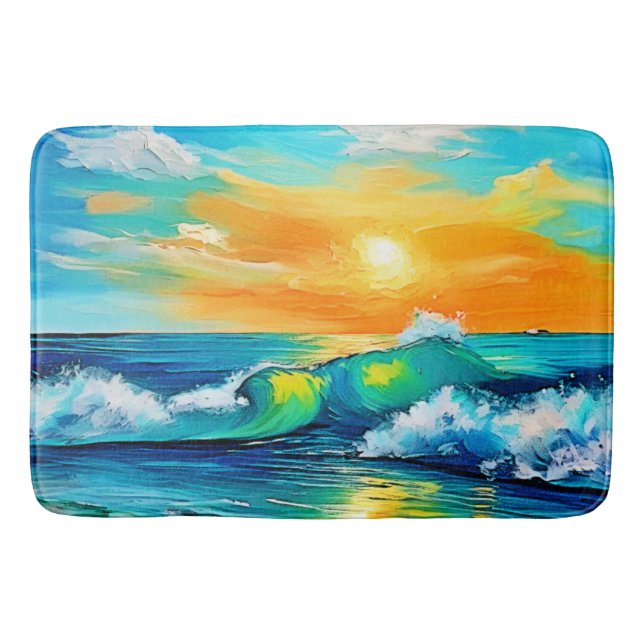Tapis De Bain Ocean's Kiss : Sunset Waves (Devant)
