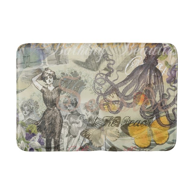 Tapis De Bain Octopus Beach Antique Côte Steampunk (Devant)