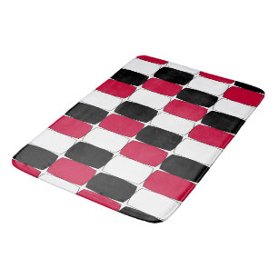 Tapis De Bain OEil de poisson noir, blanc et rouge