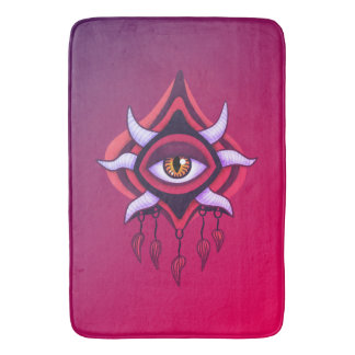 Tapis De Bain Oeil Démon Violet - Art Occulte Gothique