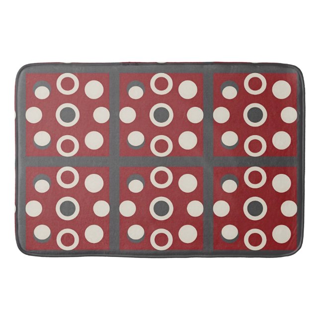 Tapis De Bain Œuvre d'art abstraite avec des formes circulaires (Devant)