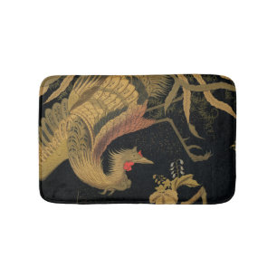 Tapis De Bain Oiseau de coq d'or Classique japonais Antique