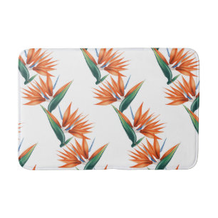 Tapis De Bain Oiseau de paradis, fleur exotique de strelitzia