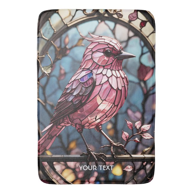 Tapis De Bain Oiseau en verre rose mignon Imaginaire (devant Vertical)