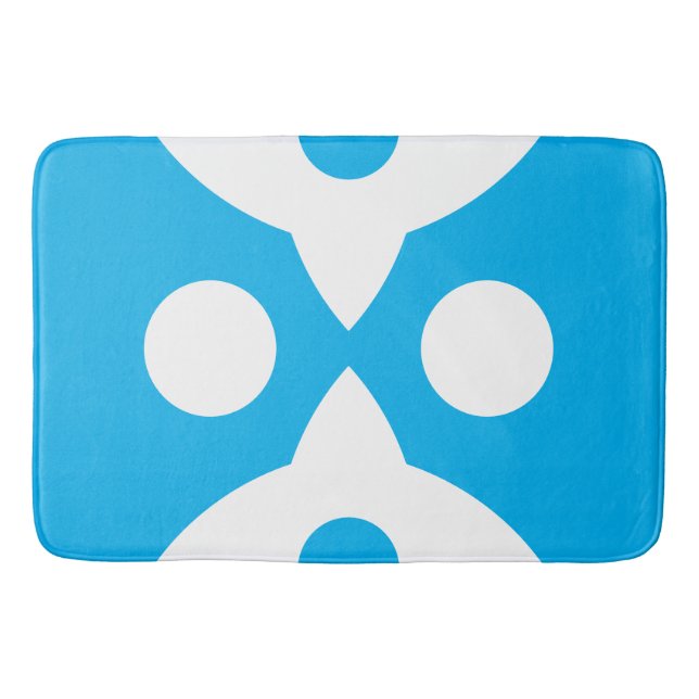 Tapis De Bain Oiseaux Abstraits Design Simple Gras Bleu Ciel (Devant)