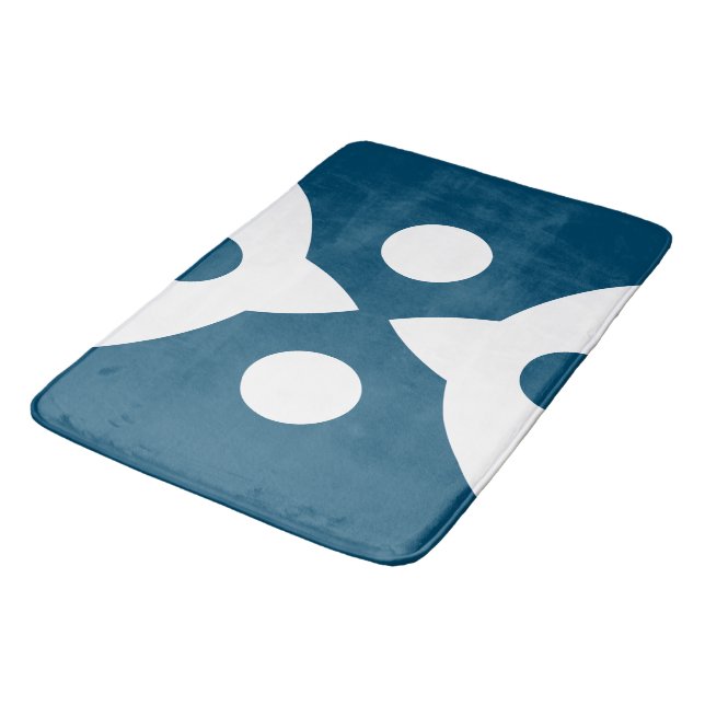 Tapis De Bain Oiseaux Abstraits Gras Design simple Océan Bleu (Angle)
