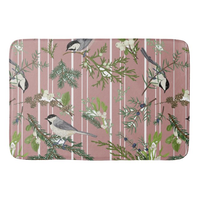 Tapis De Bain Oiseaux dans le bain vert Mat (Devant)