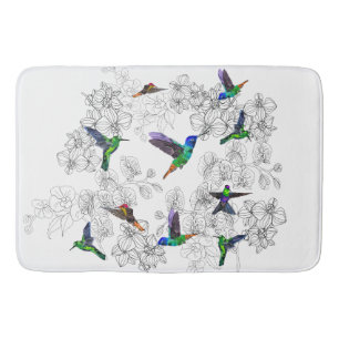 Tapis De Bain Oiseaux de printemps - Colibri - Choisissez/Ajoute