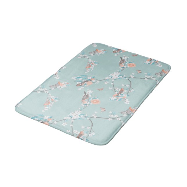 Tapis De Bain Oiseaux et fleurs (Angle)