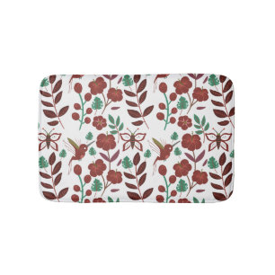Tapis De Bain Oiseaux motifs et papillons floraux sans soudure