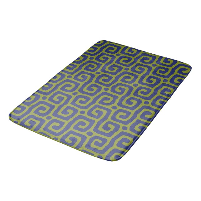 Tapis De Bain Olive Green &blue Abstract pattern (Angle)