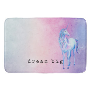Tapis De Bain Ombre bleu rose violet Unicorne