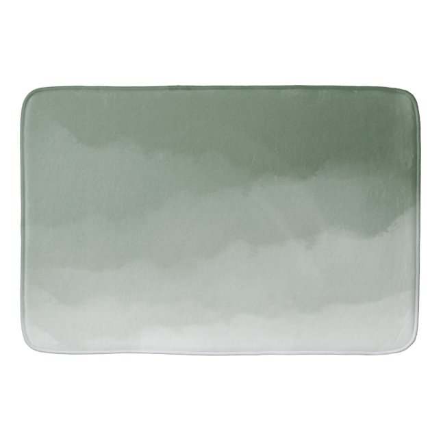 Tapis De Bain Ombre d'aquarelle verte Sage (vert sauge/blanc) (Devant)