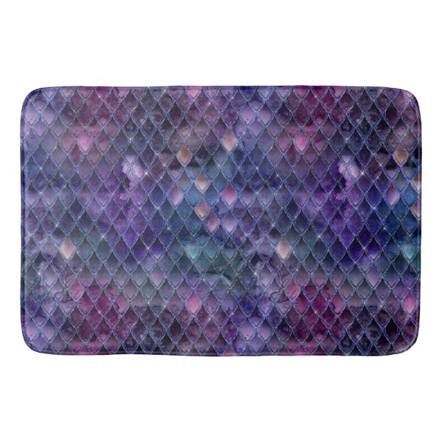 Tapis De Bain Ombre violet chatoyante et Parties scintillant Dra (Devant)