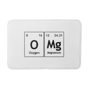 Tapis De Bain OMg Chimie Mots de table périodiques Symboles d'