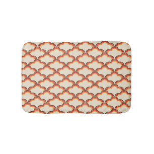 Tapis De Bain Ondes colorées de style rétro motif