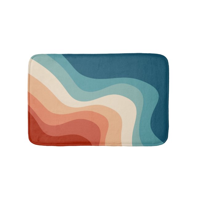 Tapis De Bain Ondes de style rétro (Devant)