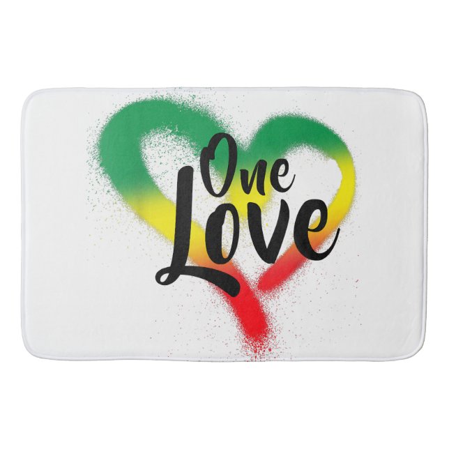 Tapis De Bain One Love One Heart Reggae Vibes (Devant)