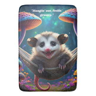 Tapis De Bain Opossum psychédélique personnalisé Hippie